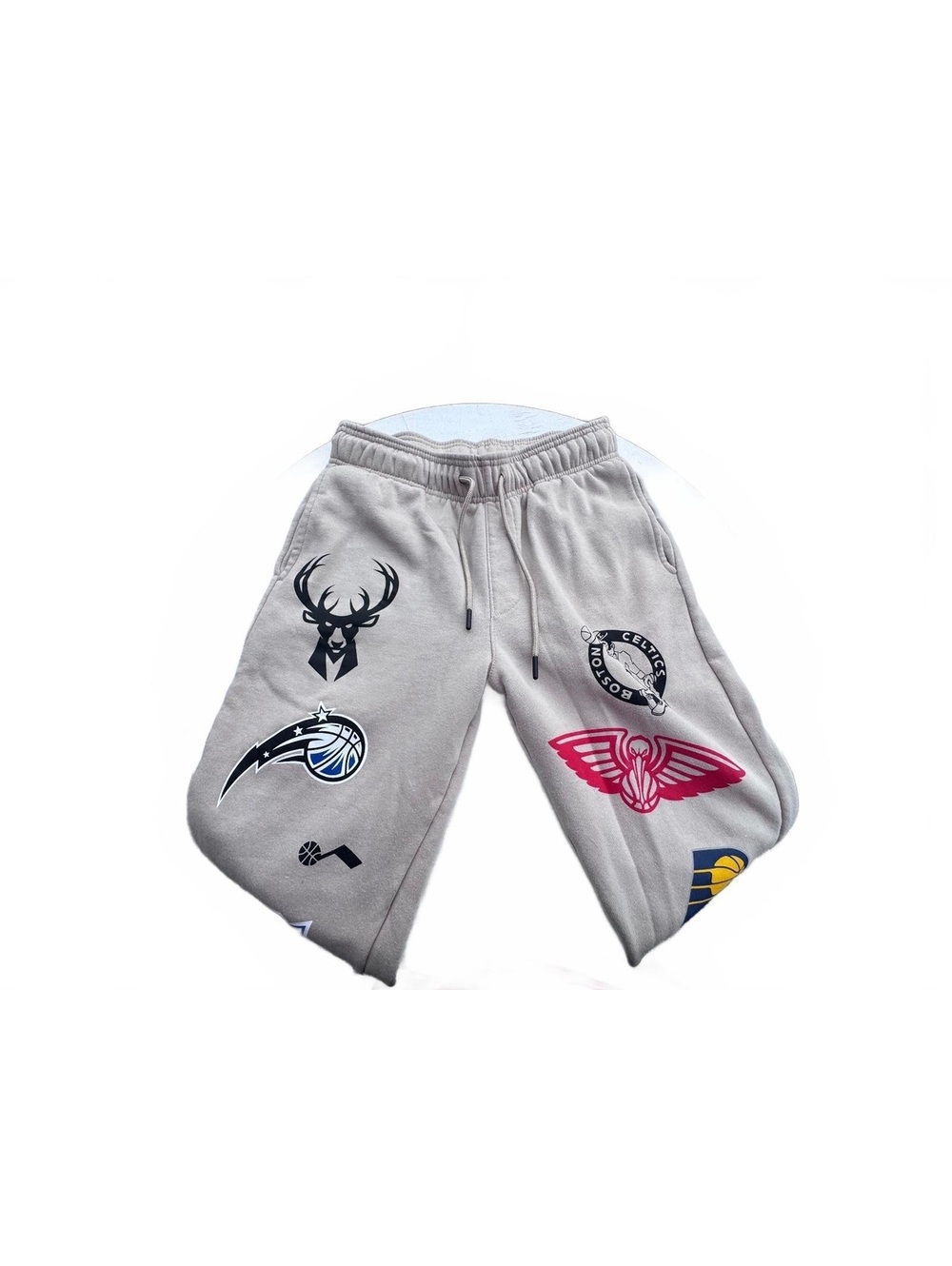 Ultra Game NBA All Team Logo Sweatpants Mens S Tan Fleece Joggers Basketball